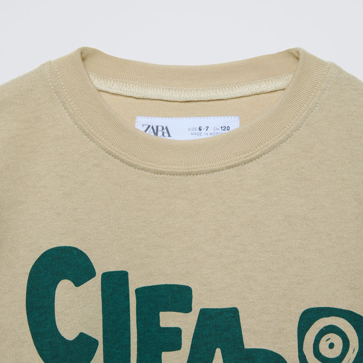 Moudda ZARA - T-shirt manches longues imprimés manches casual fond sable - Tunisie 3