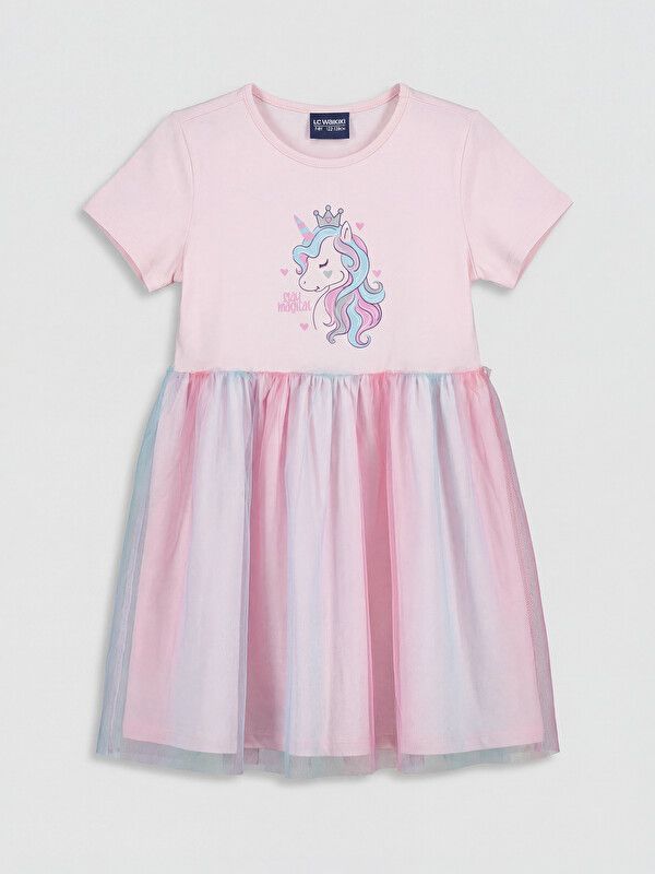 Moudda LC Waikiki - Chemise de nuit manches courtes pour Fille couleur Rose lilas - Tunisie 1