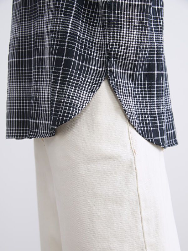 Moudda LC Waikiki - Chemise tissée manches longues Femme À carreaux noirs - Tunisie 3