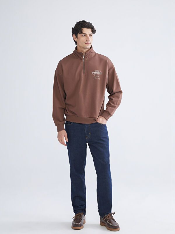 Moudda LC Waikiki - Sweatshirt en jersey couleur Marron pour hommes - Tunisie 2