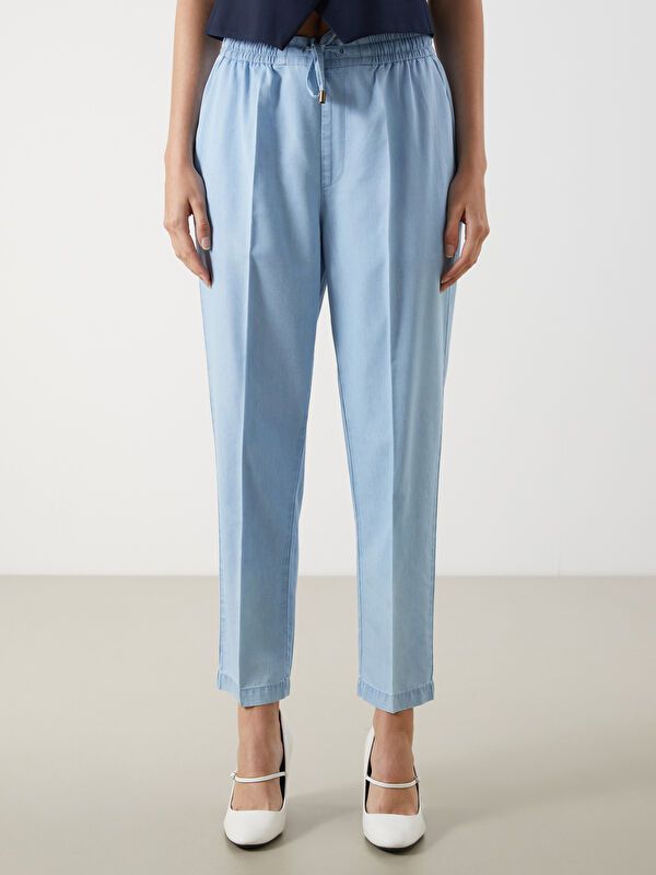 Moudda LC Waikiki - Pantalon tissé en denim Femme Canne indigo clair - Tunisie 2