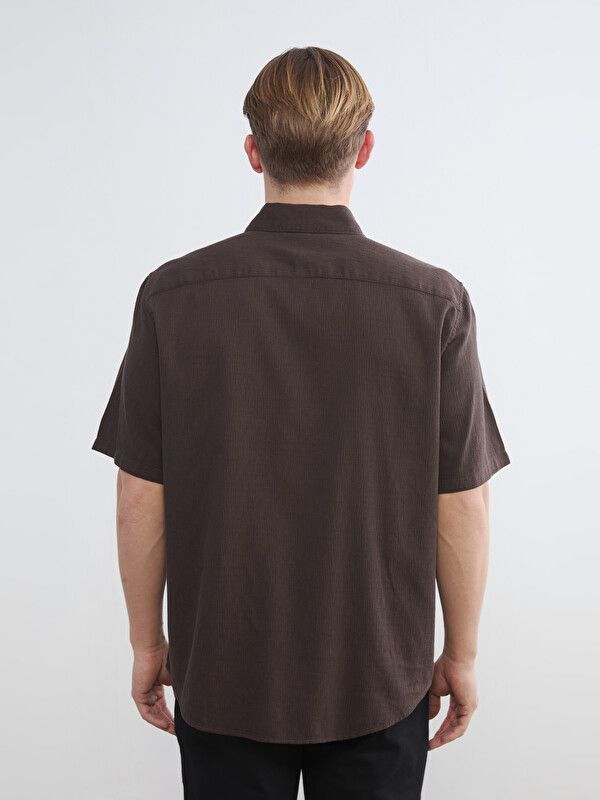 Moudda LC Waikiki - Chemise manches courtes en tissu pour Homme couleur  Marron - Tunisie 4