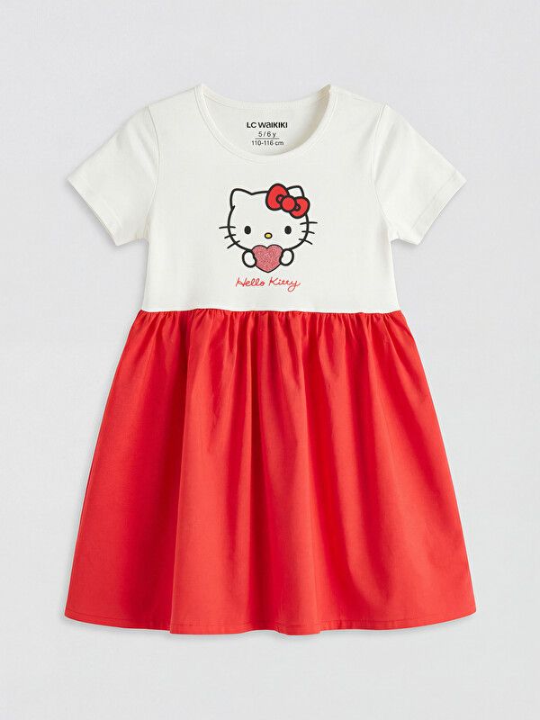 Moudda LC Waikiki - Robe manches courtes en jersey pour Fille couleur Écru - Tunisie 1