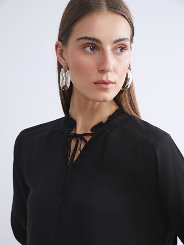 Moudda LC Waikiki - Blouse tissée manches longues Femme Noir - Tunisie 1