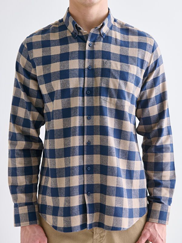 Moudda LC Waikiki - Chemise à carreaux tissée à manches longues pour Hommes - Tunisie 3