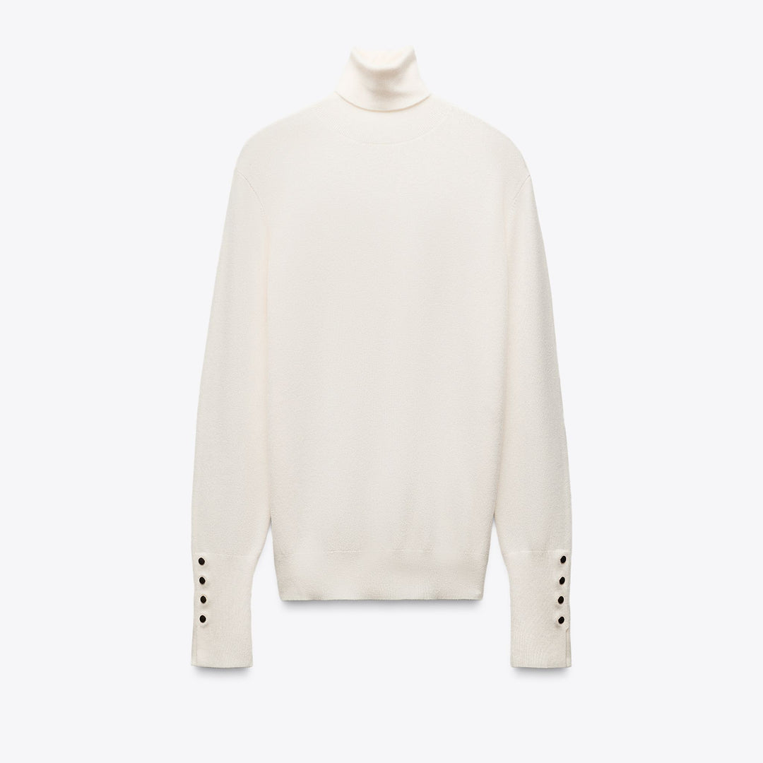 Moudda ZARA - Pull Basic - Col Cyrène & Bouton Doré Poignet - Tunisie 1