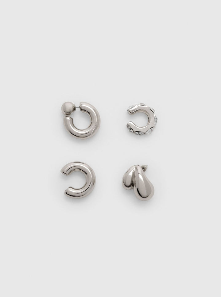 Moudda STRADIVARIUS - Lot de 4 Boucles d'Oreilles Ear Cuff Volume Strass - Tunisie 2