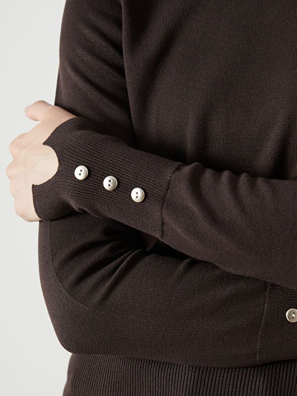 Moudda LC Waikiki - Pull tricot fin Femme Brun foncé - Tunisie 3