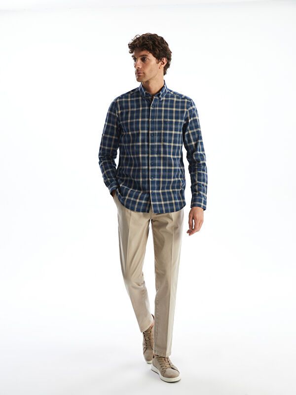 Moudda LC Waikiki - Chemise à carreaux manches longues en tissu pour Homme - Tunisie 2