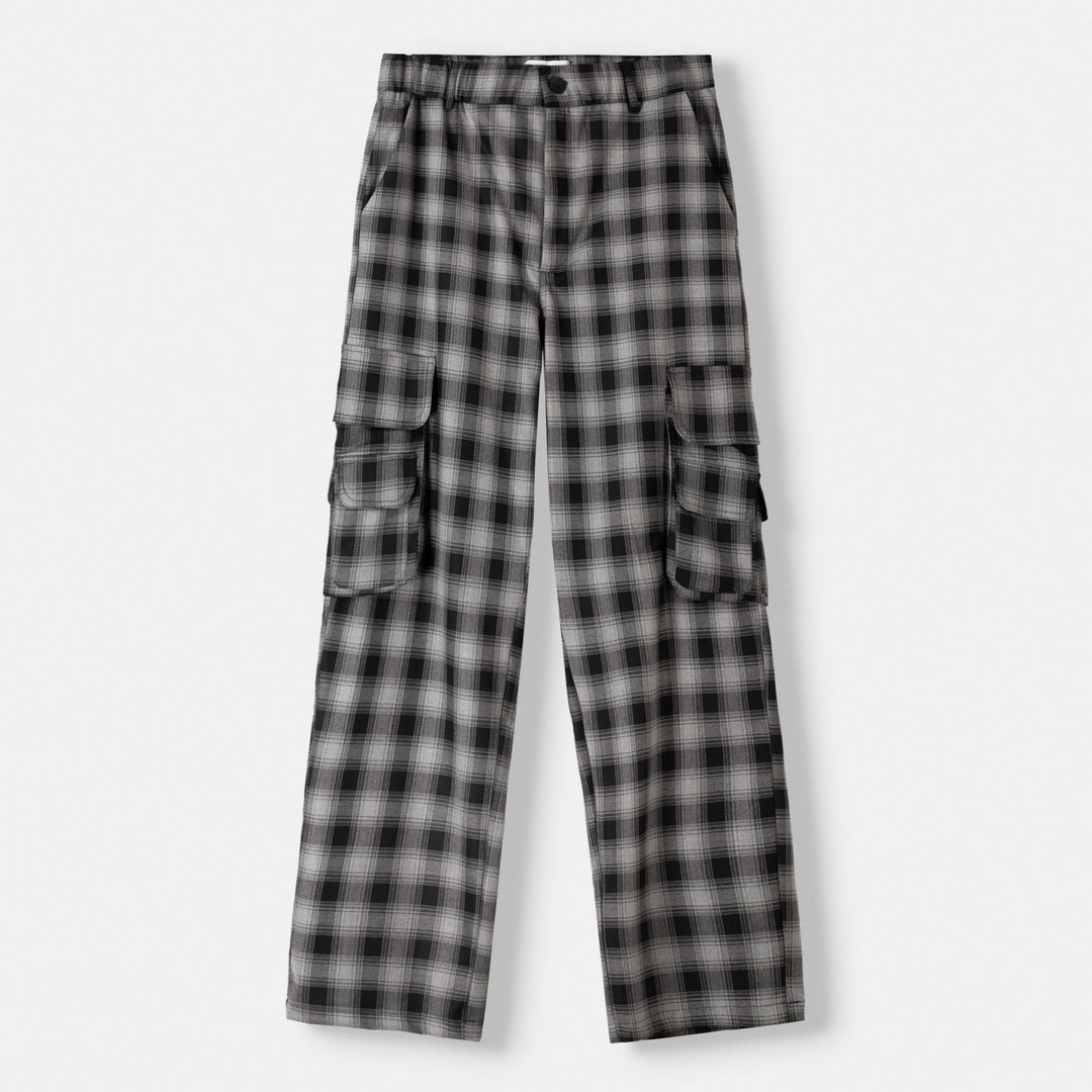 Moudda BERSHKA - Pantalon Baggy Cargo à Carreaux - Tunisie 1