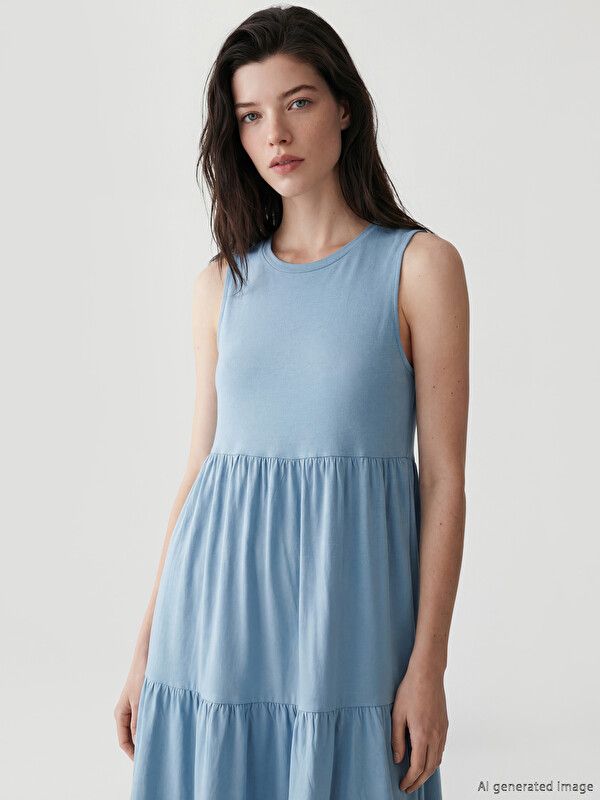 Moudda LC Waikiki - Robe maternité en jersey manches courtes pour Femme couleur  Bleu terne - Tunisie 1