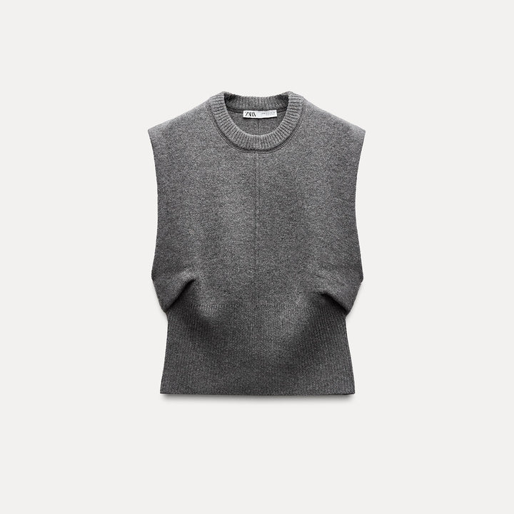 Moudda ZARA - Gilet côtelé taille ajustée en laine mérinos - Tunisie 2
