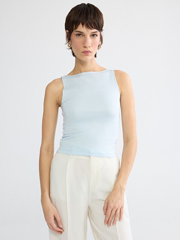 Moudda LC Waikiki - Sans manches en jersey pour Femme couleur Bleu clair - Tunisie 1