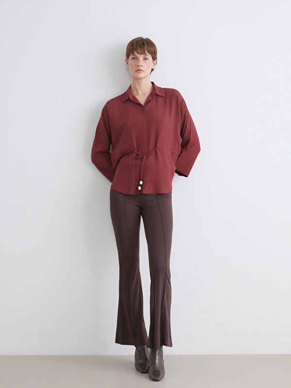 Moudda LC Waikiki - Chemise tissée manches longues Femme Rouge - Tunisie 2