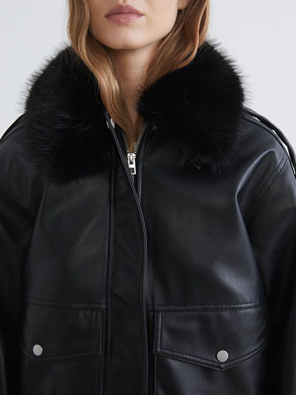 Moudda LC Waikiki - Manteau d'hiver en similicuir pour Femme - Tunisie 3