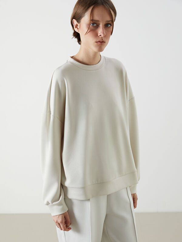 Moudda LC Waikiki - Sweatshirt en jersey Femme Gris clair - Tunisie 1