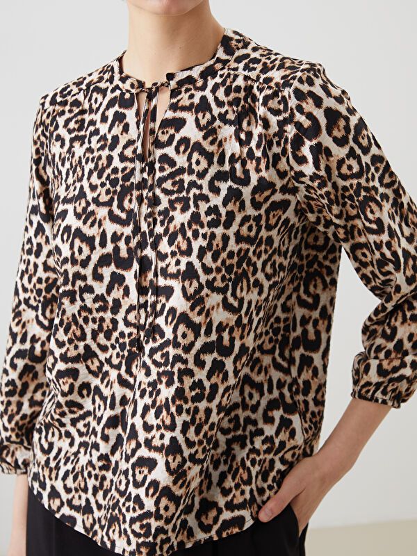 Moudda LC Waikiki - Blouse tissée imprimée manches longues Femme Imprimé mélange - Tunisie 3