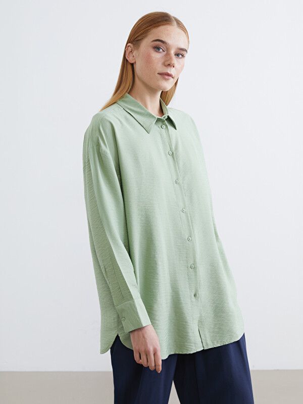 Moudda LC Waikiki - Tunique manches longues en tissu pour Femme couleur Vert - Tunisie 1