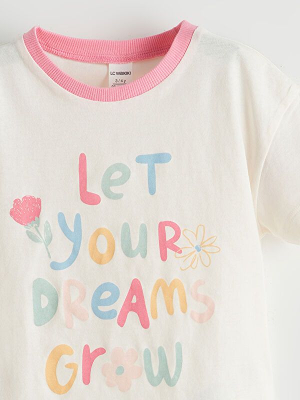 Moudda LC Waikiki - Body jersey manches courtes Fille Ecru - Tunisie 3