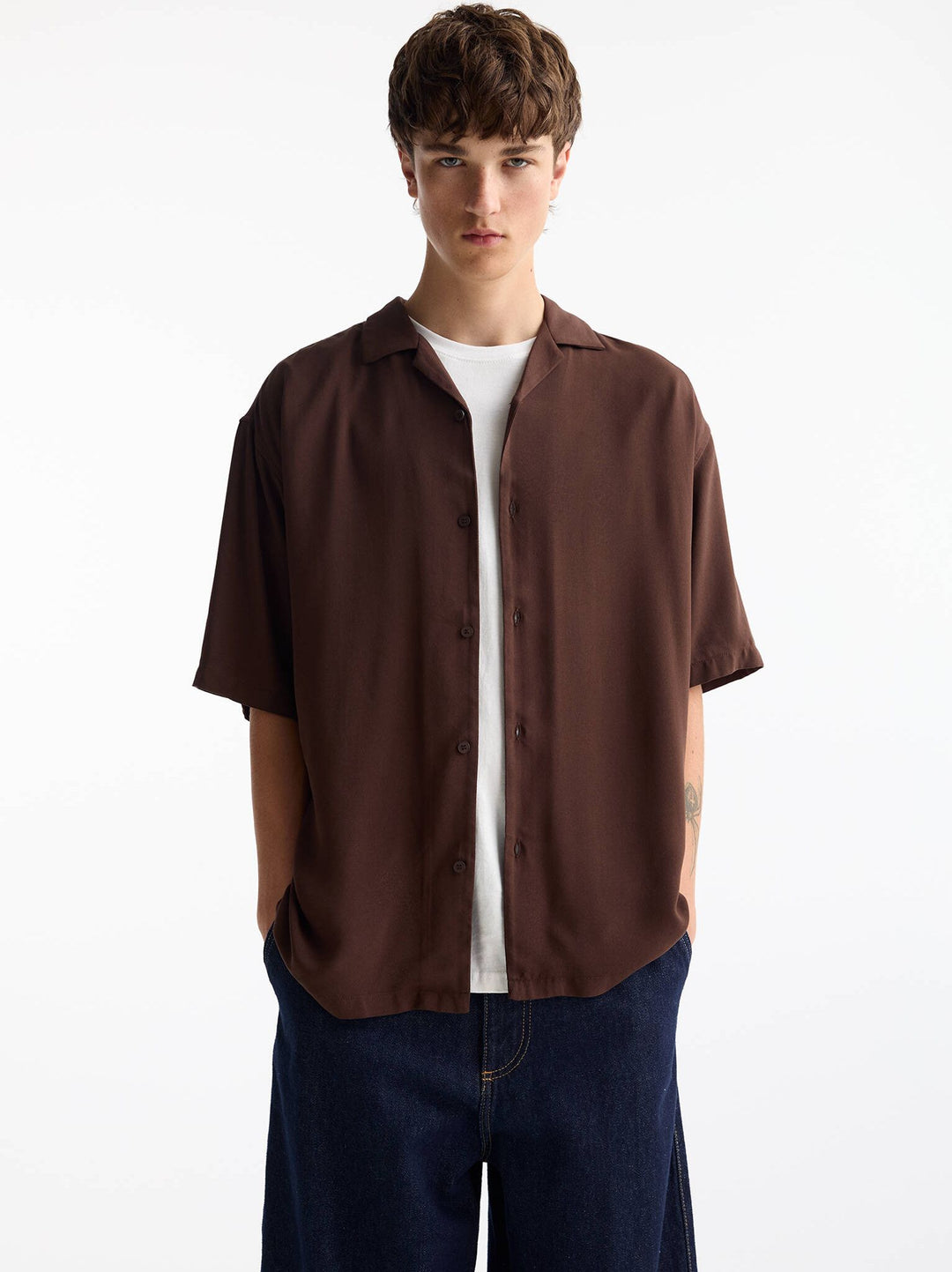 Moudda PULL & BEAR - Chemise Demi-Manches Basique Viscose - Tunisie 1