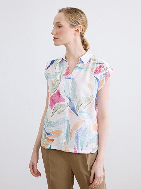 Moudda LC Waikiki - Chemise imprimée à manches courtes pour Femme couleur Vert imprimé - Tunisie 1