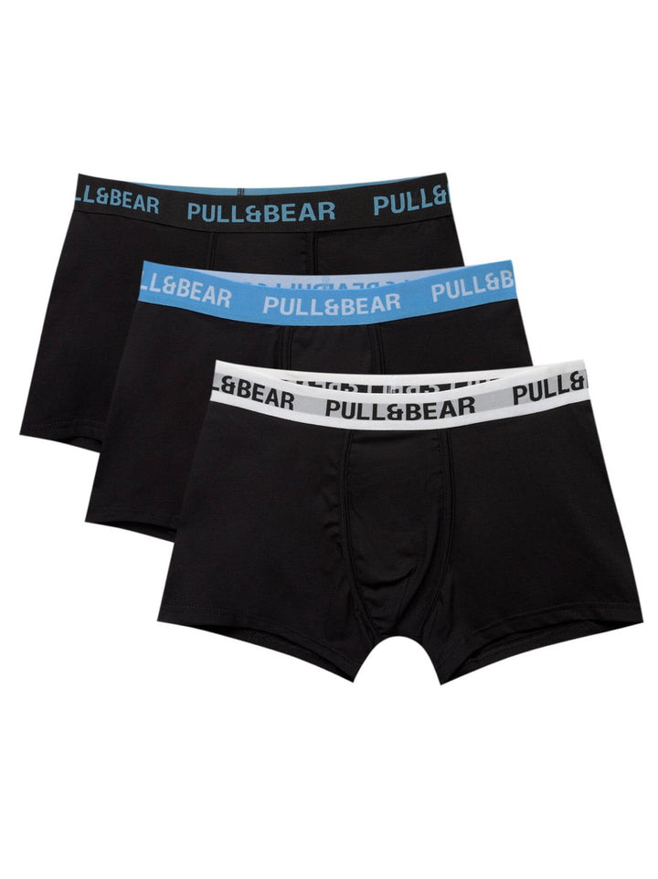Moudda PULL & BEAR - Boxer - Logo Large (Blanc/Bleu Clair/Noir) - Tunisie 1