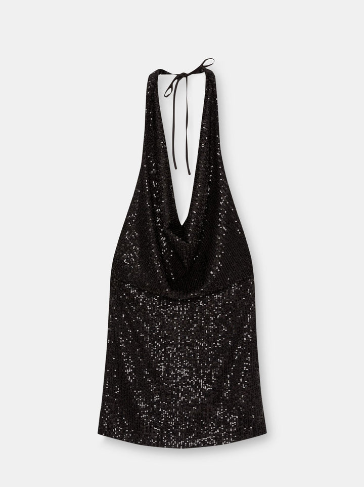 Moudda PULL & BEAR - Robe Halter Mini Paillettes Nuit - Tunisie 1