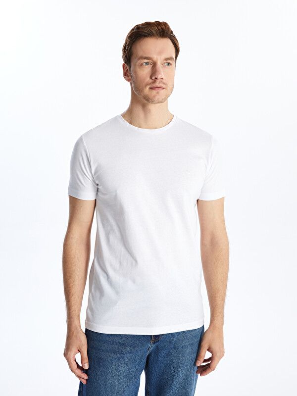 Moudda LC Waikiki - T-shirt basique col rond manches courtes en jersey pour Homme couleur Blanc - Tunisie 1