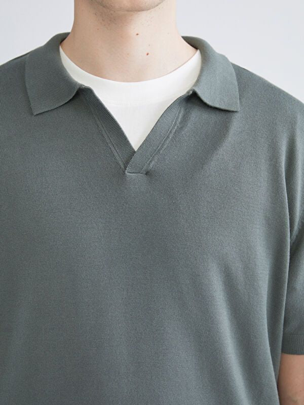 Moudda LC Waikiki - Pull tricot manches courtes Homme Vert terne - Tunisie 3