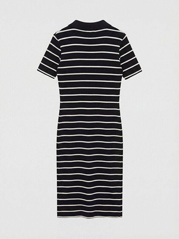 Moudda LC Waikiki - Robe à manches courtes pour Femme couleur Noir rayé - Tunisie 2
