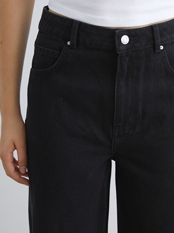 Moudda LC Waikiki - Pantalon tissé en denim Femme Noir - Tunisie 3