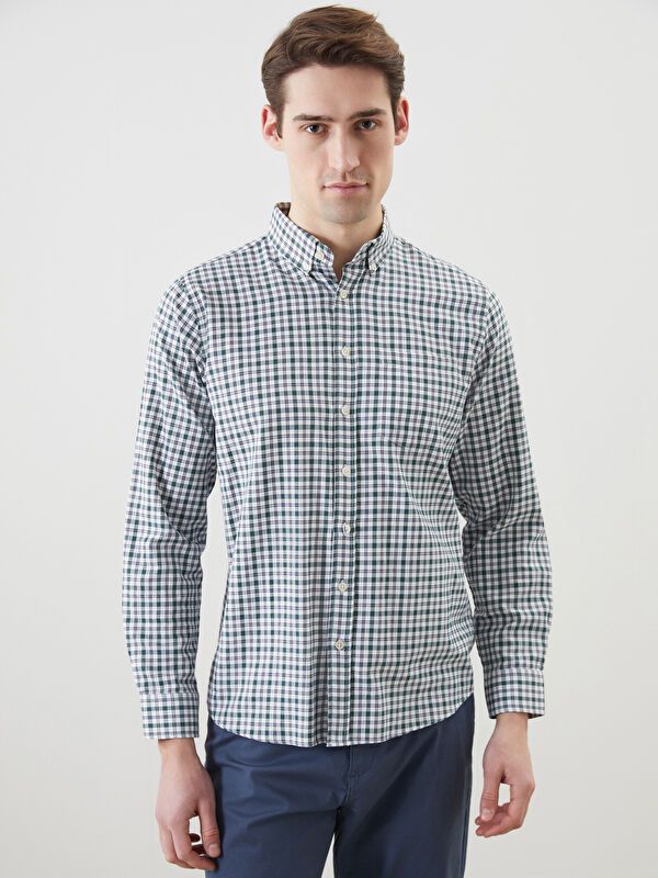 Moudda LC Waikiki - Chemise à carreaux manches longues en tissu pour Homme - Tunisie 1