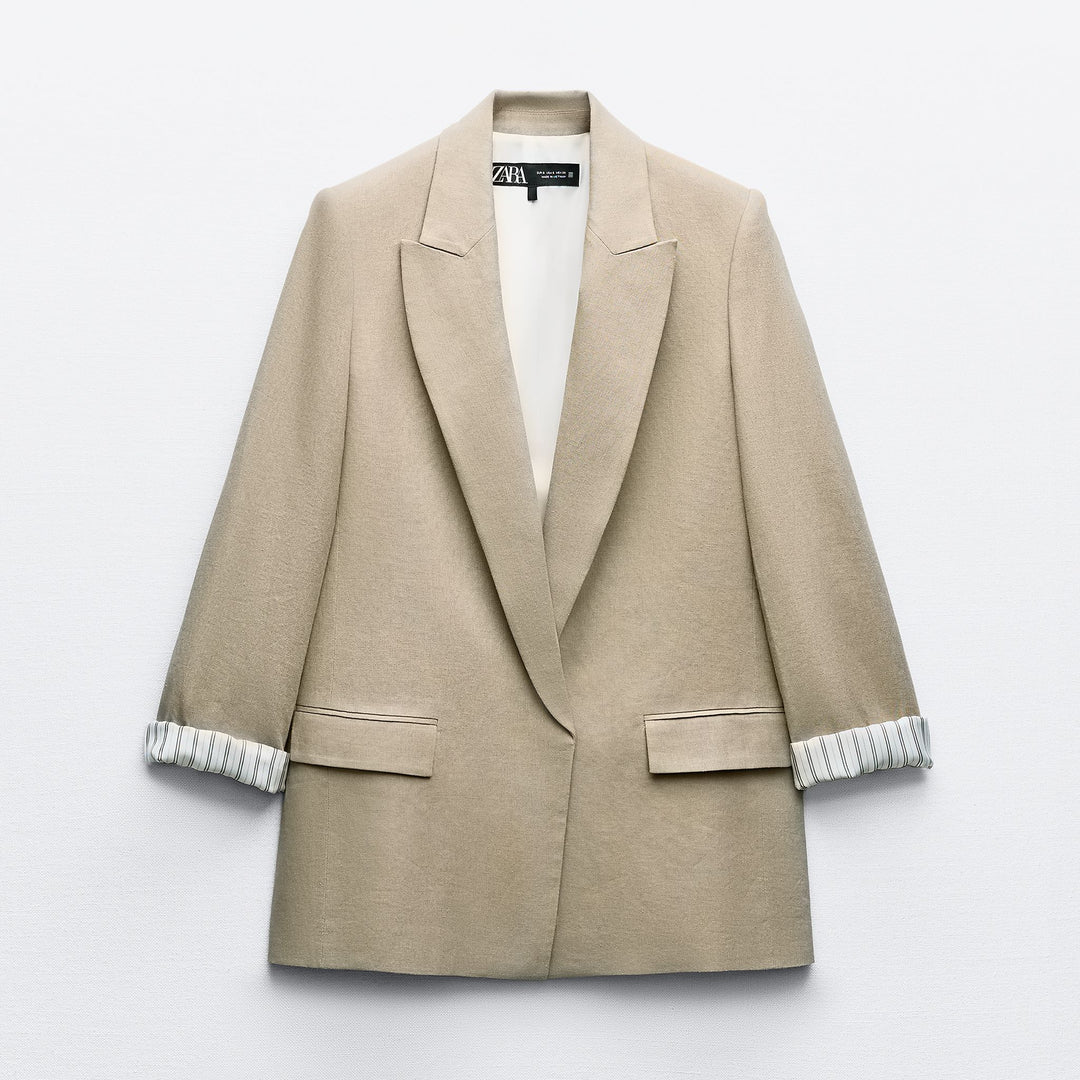 Moudda ZARA - Veste tailleur en lin poignet imprimé - Tunisie 2