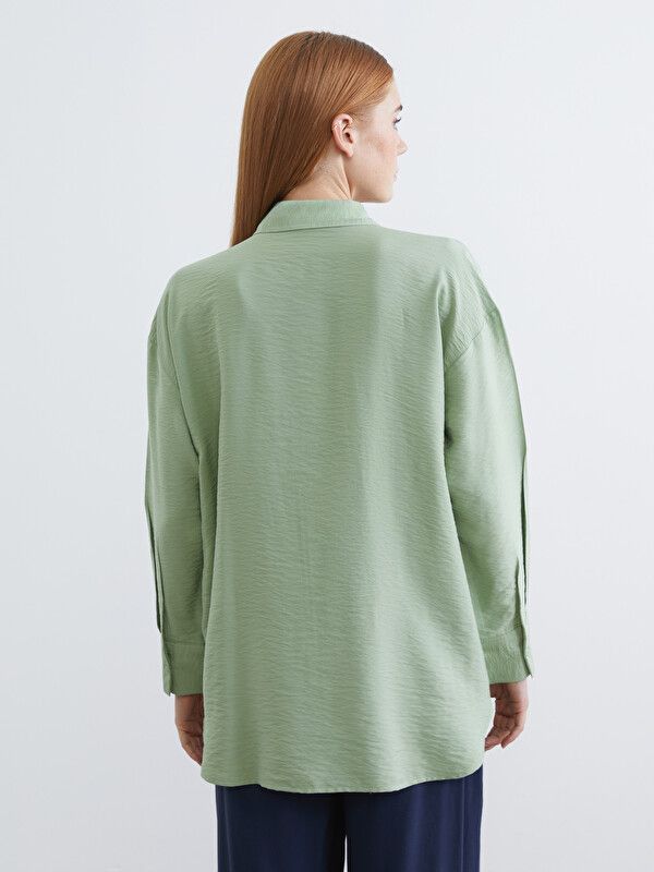 Moudda LC Waikiki - Tunique manches longues en tissu pour Femme couleur Vert - Tunisie 4