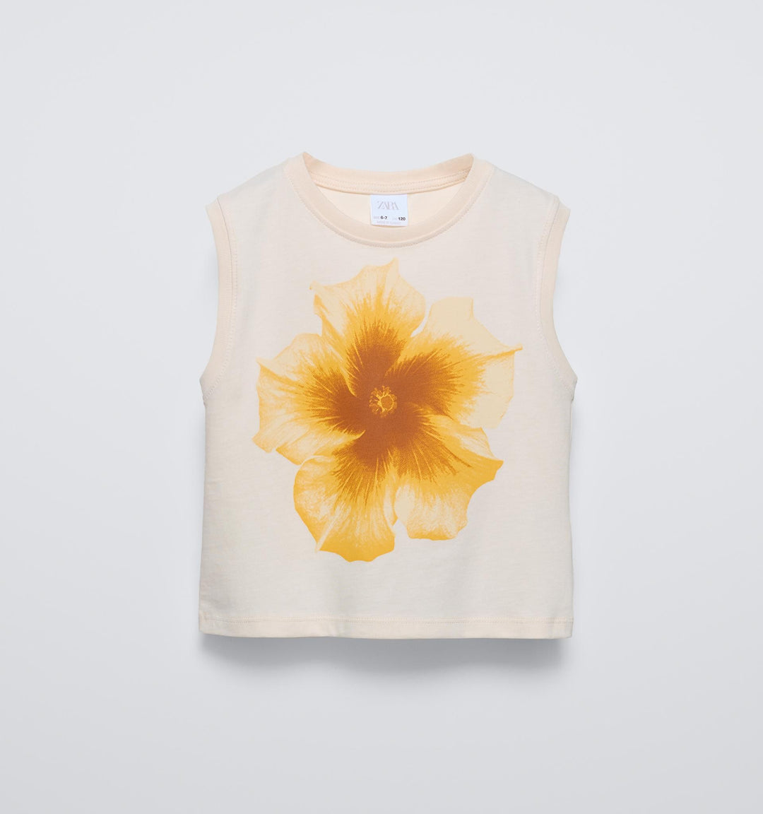 Moudda ZARA - T-shirt imprimé photo florale jaune - Tunisie 2