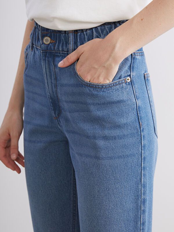 Moudda LC Waikiki - Pantalon jean tissé basique Femme Rodéo mid indigo - Tunisie 3