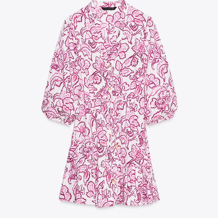 Moudda ZARA - Robe Mini - Imprimé Fleurs Roses - Tunisie 1