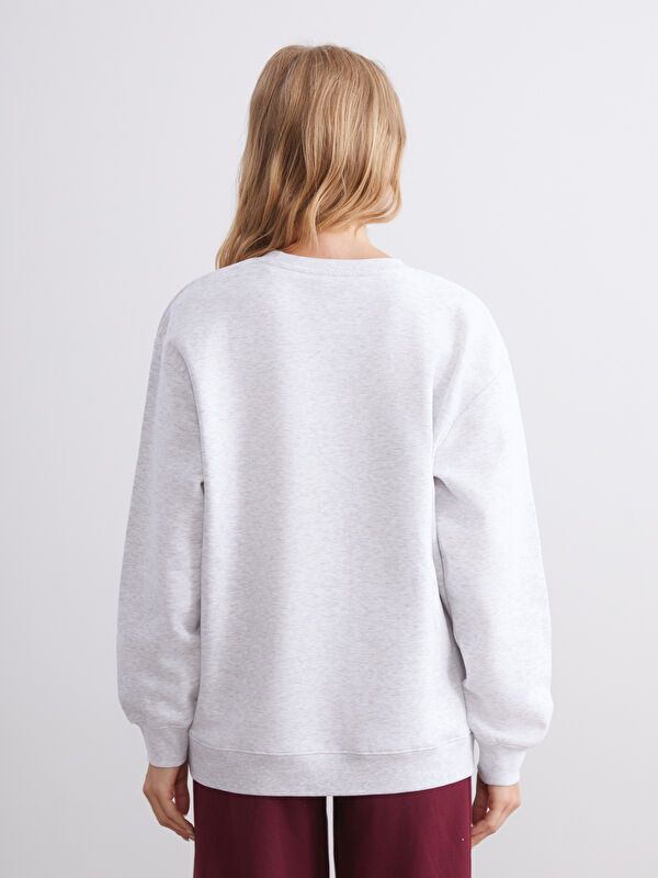 Moudda LC Waikiki - Sweatshirt en jersey Femme Mélange gris clair - Tunisie 4