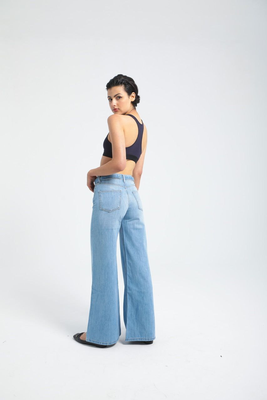 Moudda Billiorich - Pantalon large en denim avec ceinture à la taille - 3