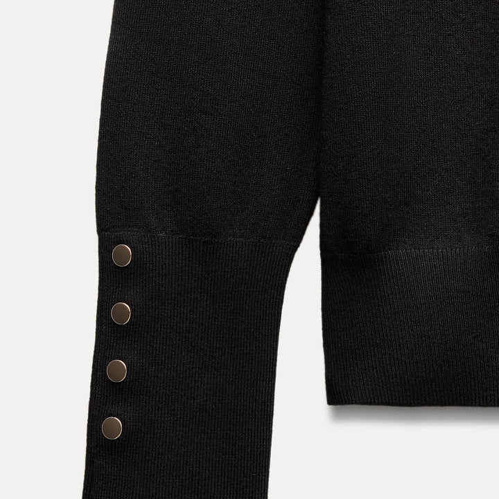 Moudda ZARA - Pull Basic - Col Cyrène & Bouton Doré Poignet - Tunisie 3