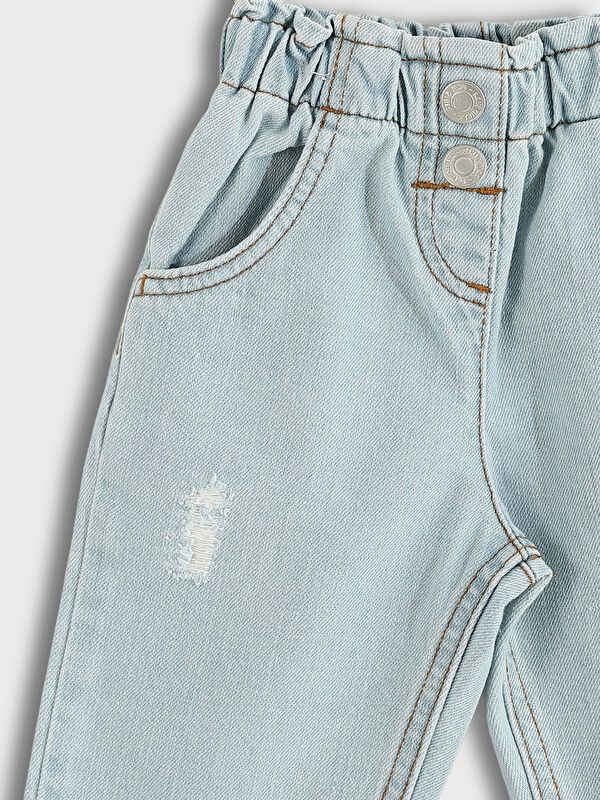 Moudda LC Waikiki - Pantalon tissé en denim Fille Rodéo bleu clair - Tunisie 4