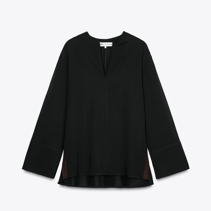 Moudda ZARA - Blouse Fluide - Col Piqué & Manches Longues - Tunisie 1