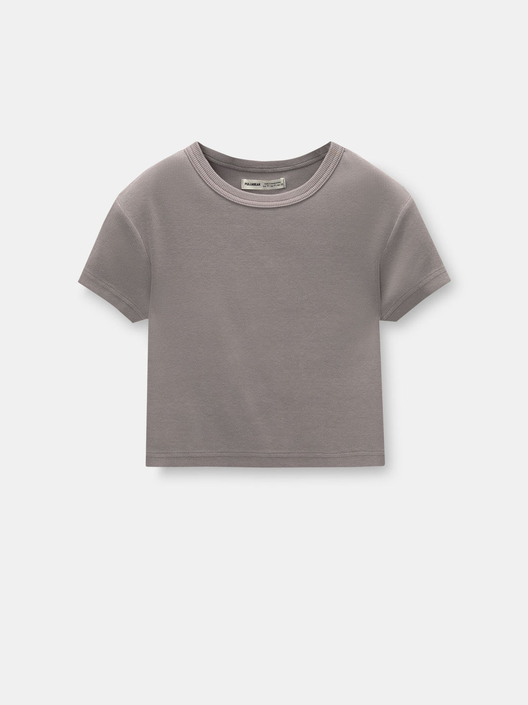Moudda PULL & BEAR - T-Shirt Basique Crop Côtelé Encolure Ronde - Tunisie 3