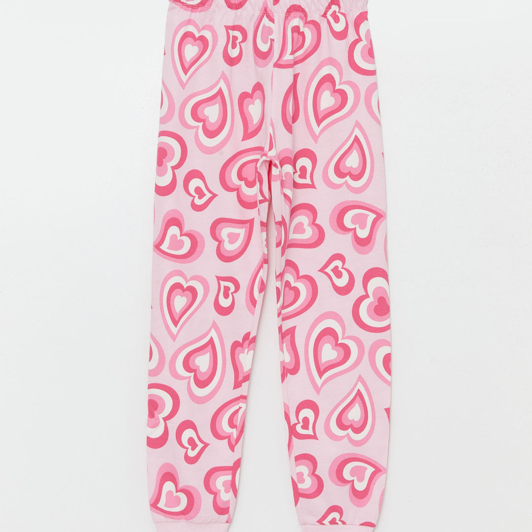 Moudda LC Waikiki - Pyjama en jersey manches longues moyen Fille Imprimé rose - Tunisie 4