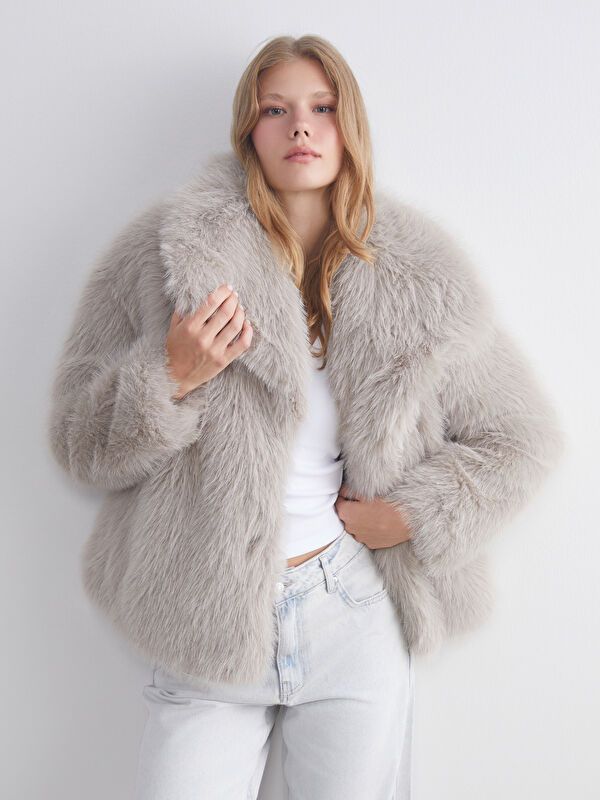 Moudda LC Waikiki - Manteau effet laine Femme Vison - Tunisie 1