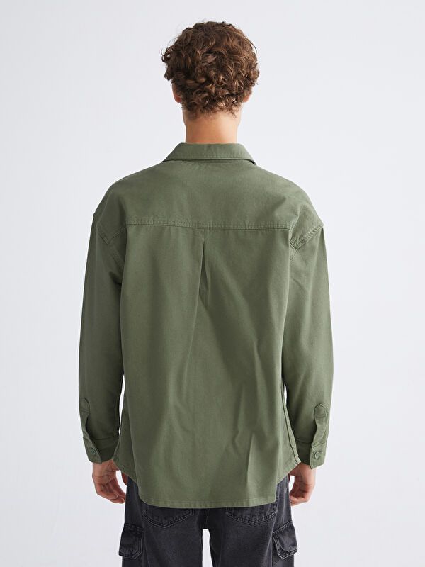 Moudda LC Waikiki - Veste-chemise tissée Homme Kaki - Tunisie 4