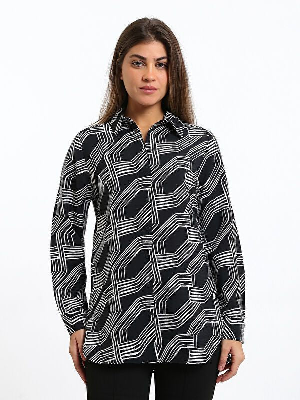 Moudda LC Waikiki - Chemise imprimée tissée cv à manches longues pour Femmes - Tunisie 1