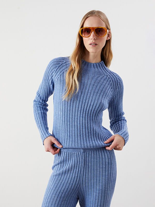 Moudda LC Waikiki - Pull tricot épais Femme Bleu - Tunisie 1