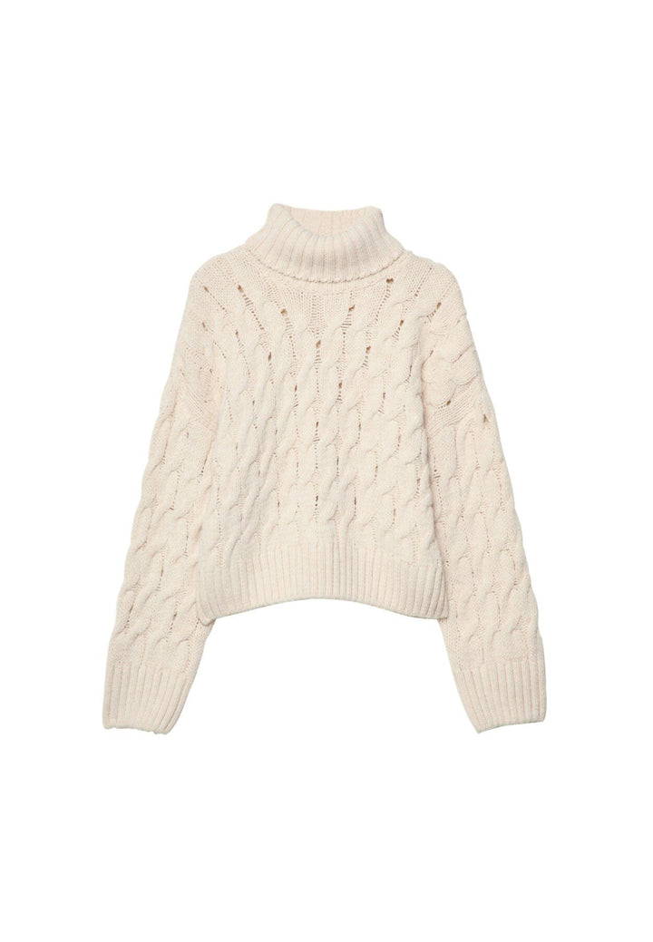 Moudda STRADIVARIUS - Pull en Maille Col Cygne Crop Tressé - Tunisie 1