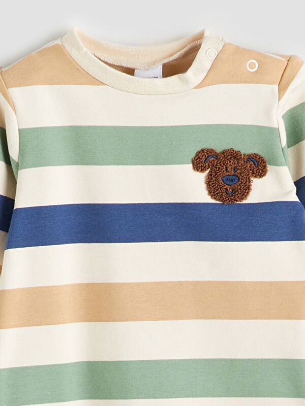 Moudda LC Waikiki - Salopette bébé en jersey manches longues Garçon Beige clair - Tunisie 3